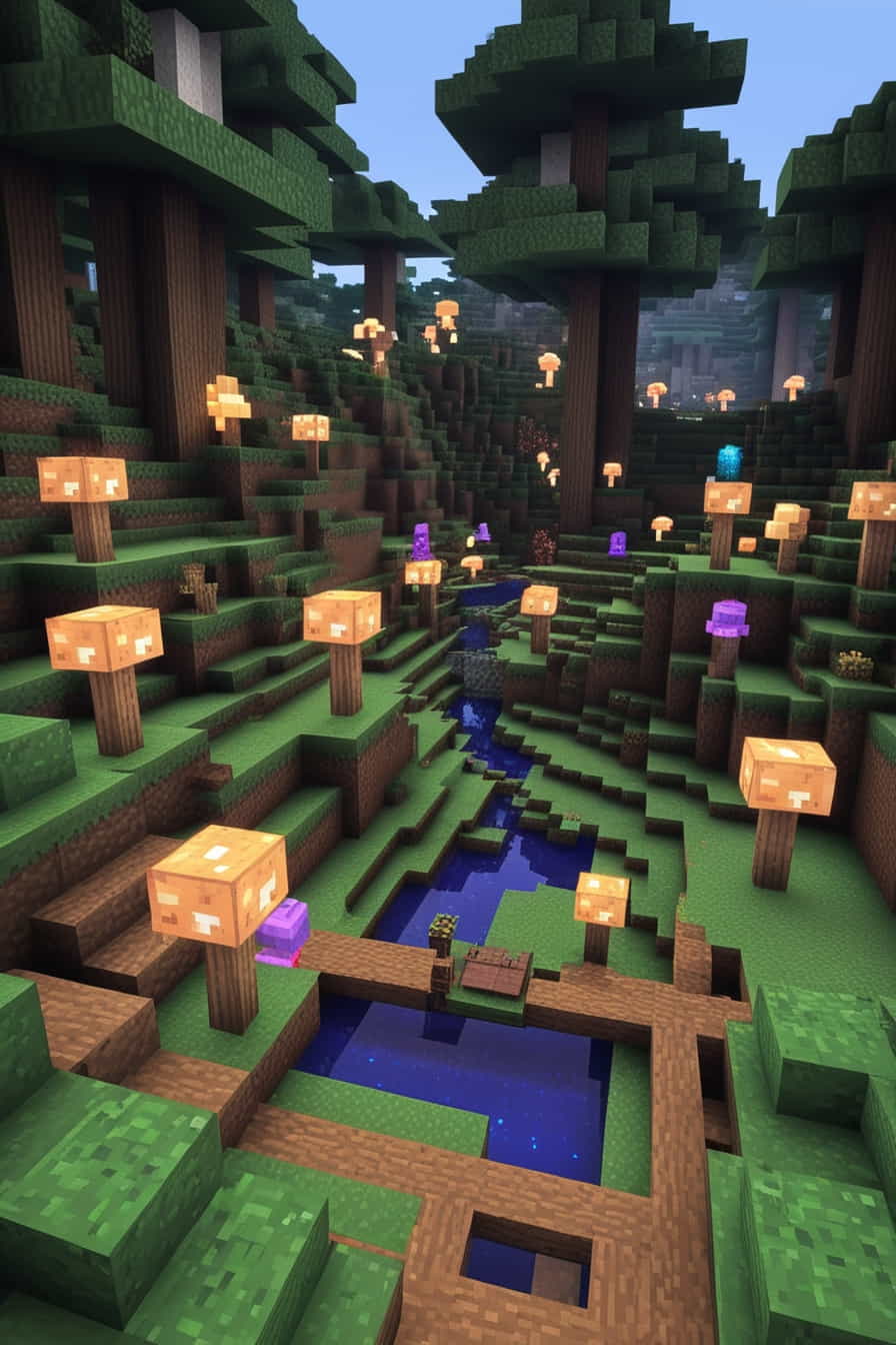 transform a wooded area into an enchanted minecraft forest (1) 