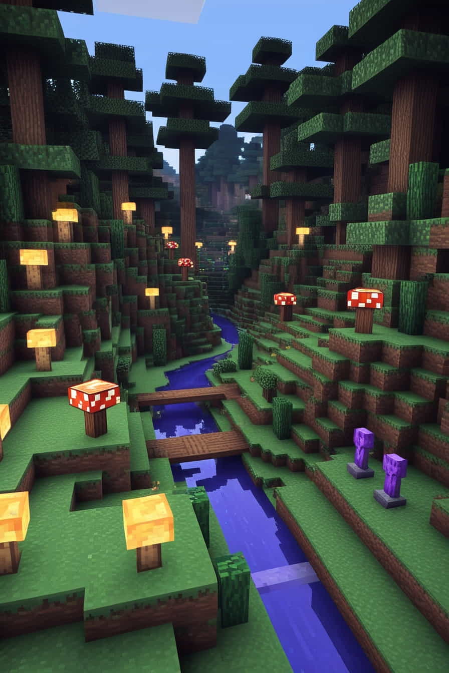 transform a wooded area into an enchanted minecraft forest (1) 