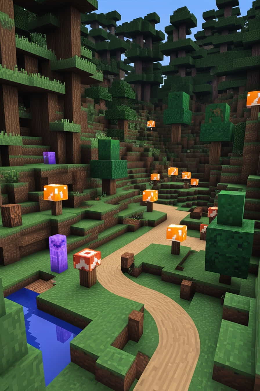 transform a wooded area into an enchanted minecraft forest (3) 