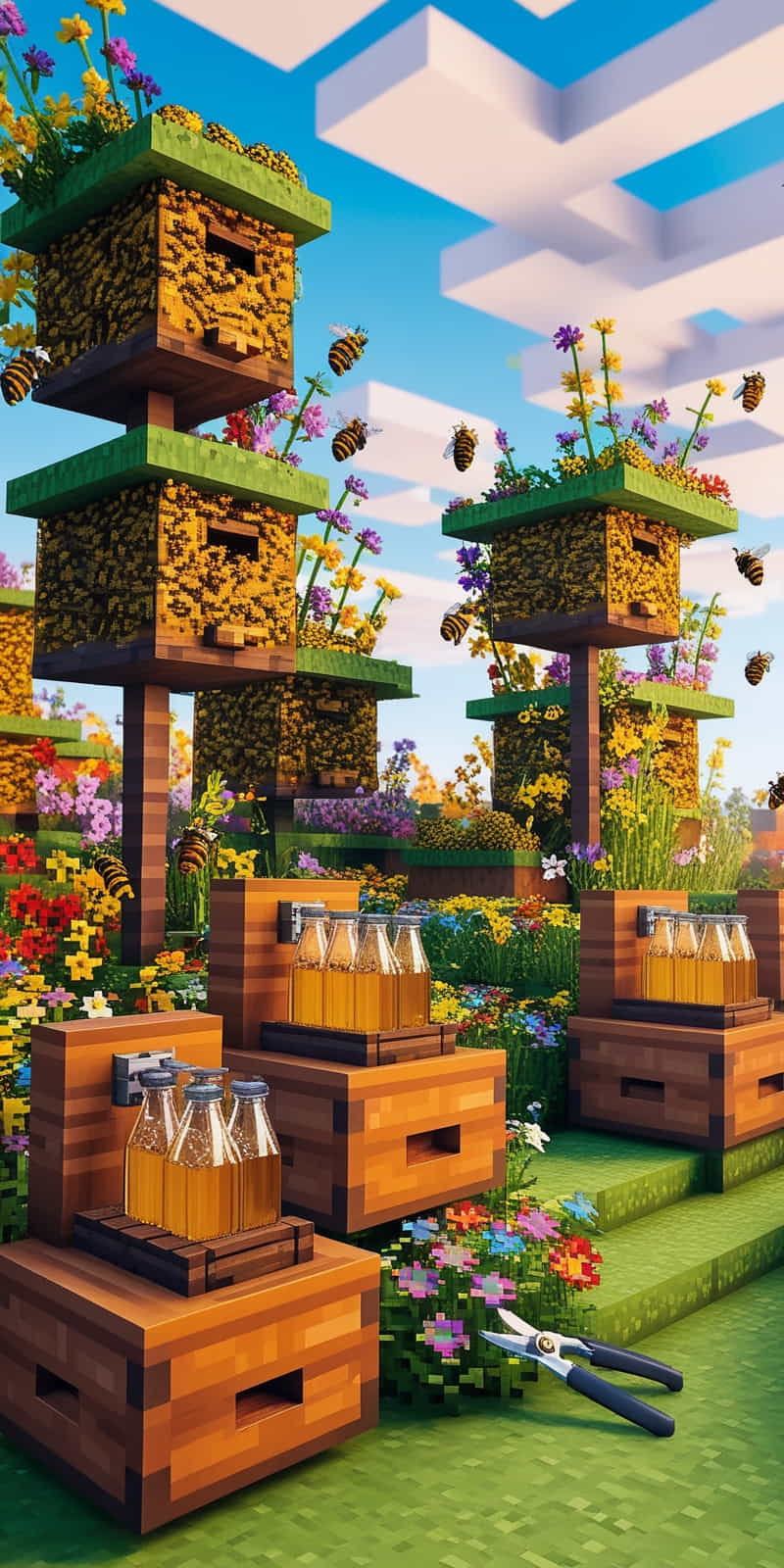 vibrant minecraft scenery featuring lush bee nests tee 0 