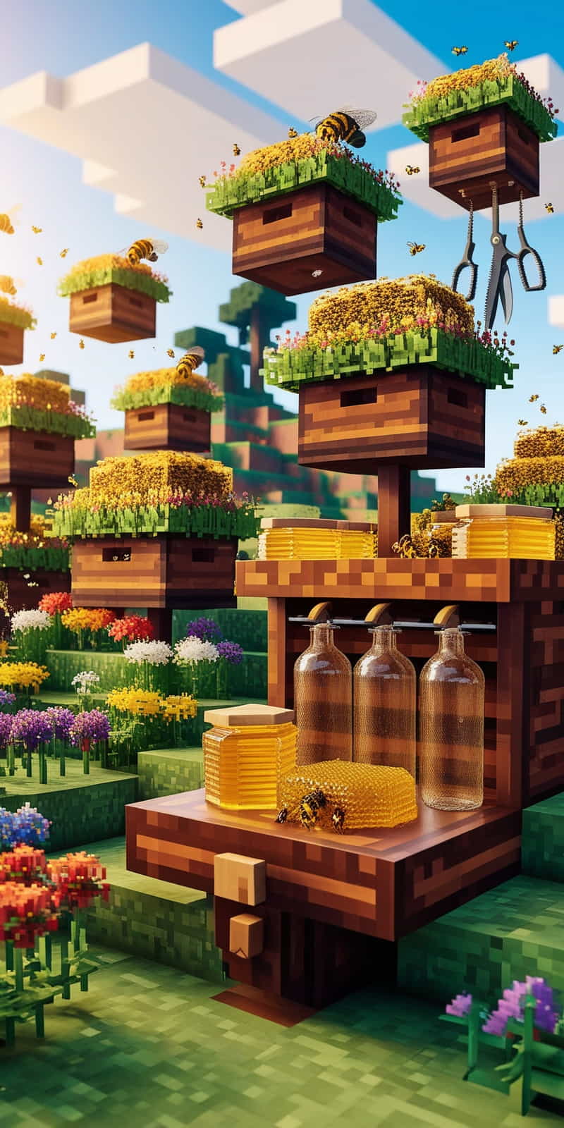 vibrant minecraft scenery featuring lush bee nests tee 2 